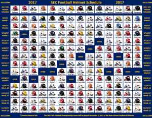 2017 SEC Football Helmet Schedule